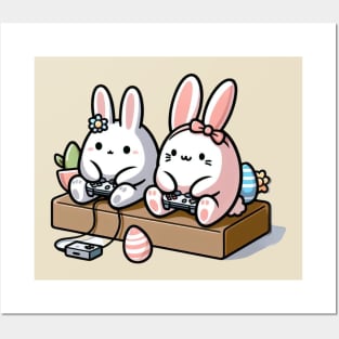 Easter Peeps: Cute Animals Playing Video Games Sticker Posters and Art